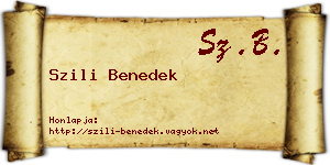 Szili Benedek névjegykártya