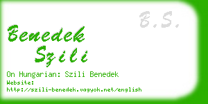 benedek szili business card